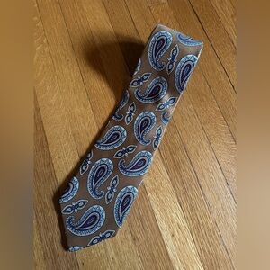Jos A. Bank Brown Silk paisley patterned tie